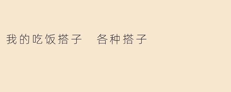 我的吃饭搭子 各种搭子